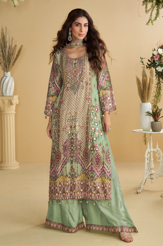 Green Readymade Printed Crepe Palazzo Suit-SAR11068_1_SareeButa.com