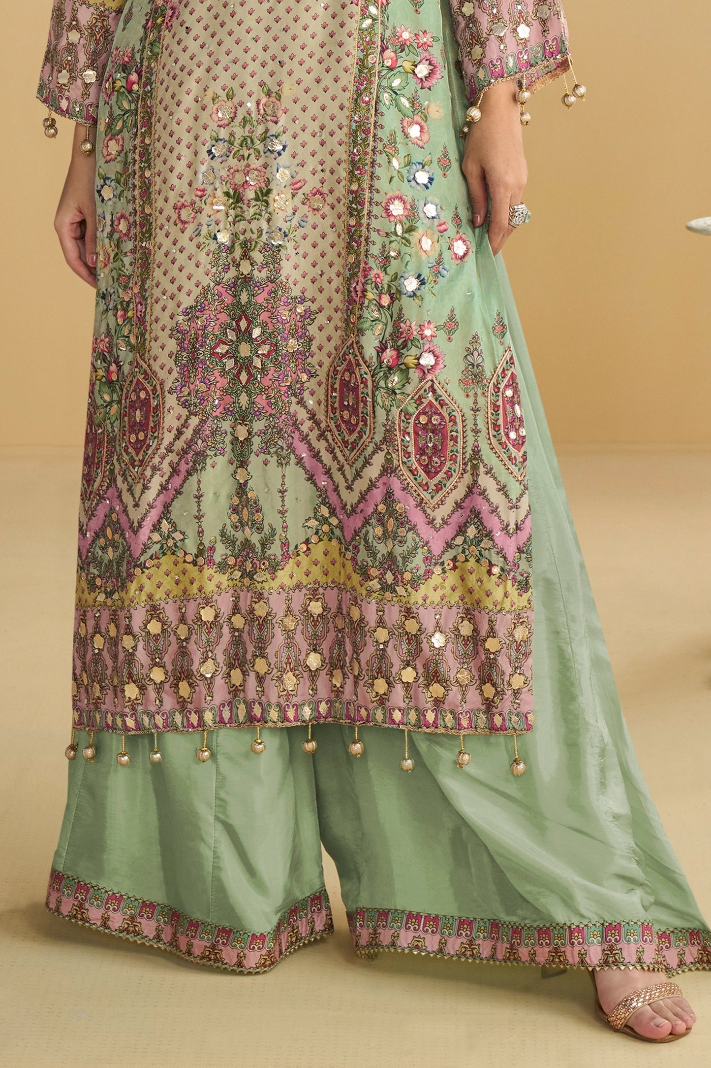 Green Readymade Printed Crepe Palazzo Suit-SAR11068_4_SareeButa.com