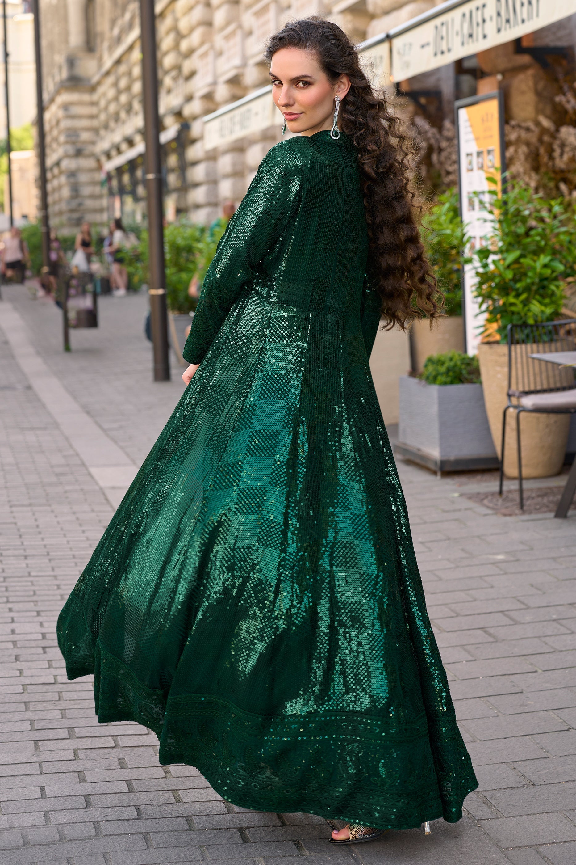 Green Readymade Sequined Georgette Palazzo Set-SAR10515_3_SareeButa.com