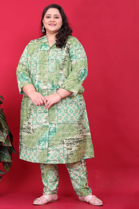 Green Readymade Silk Co Ord Set-SAR11776_1_SareeButa.com