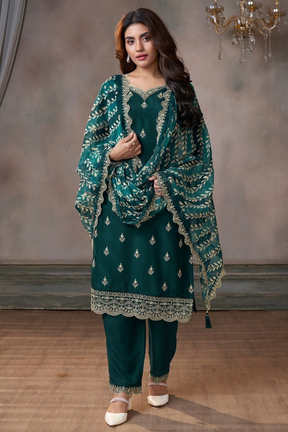 Green Readymade Silk Suit-SS310_1_SareeButa.com
