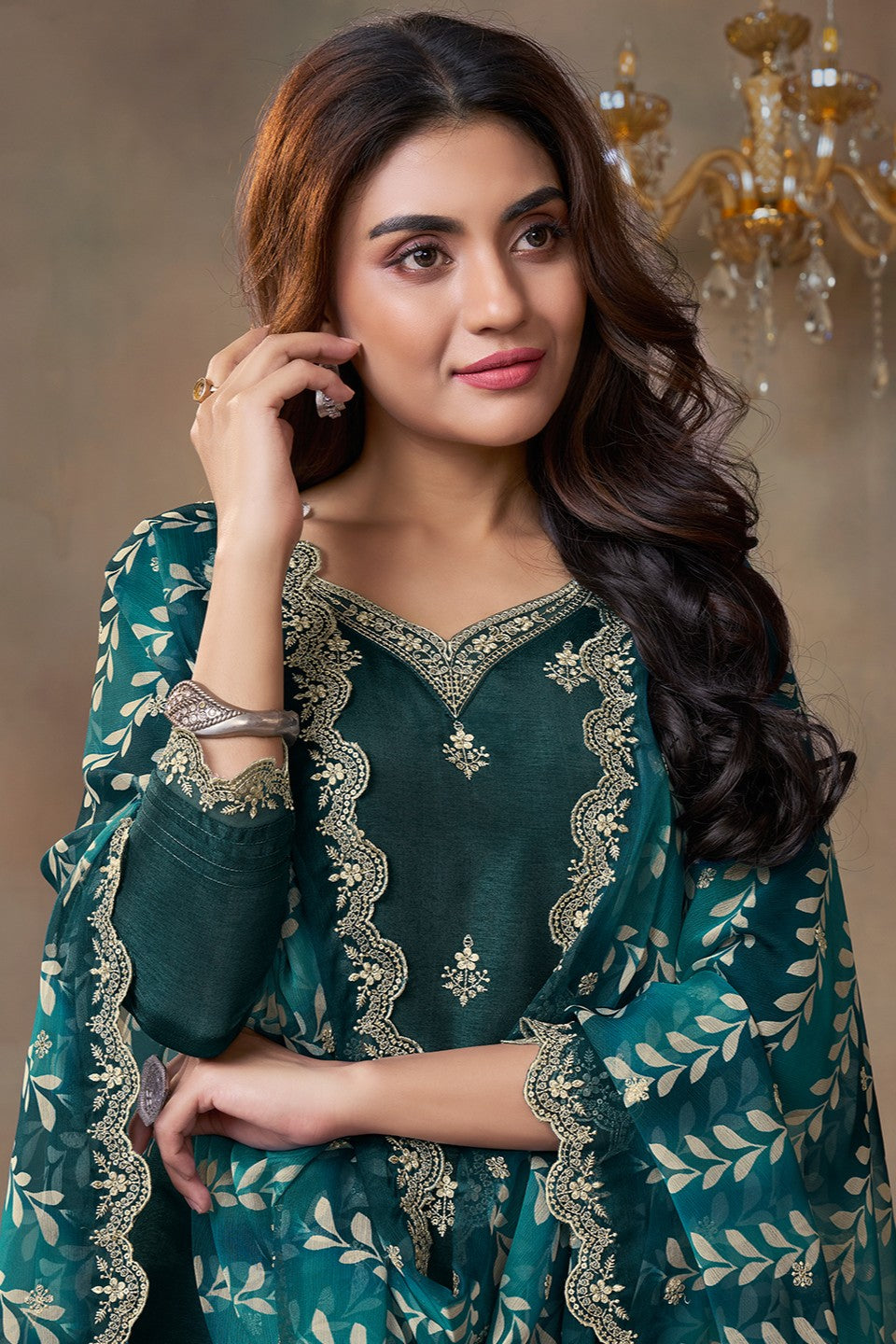 Green Readymade Silk Suit-SS310_2_SareeButa.com