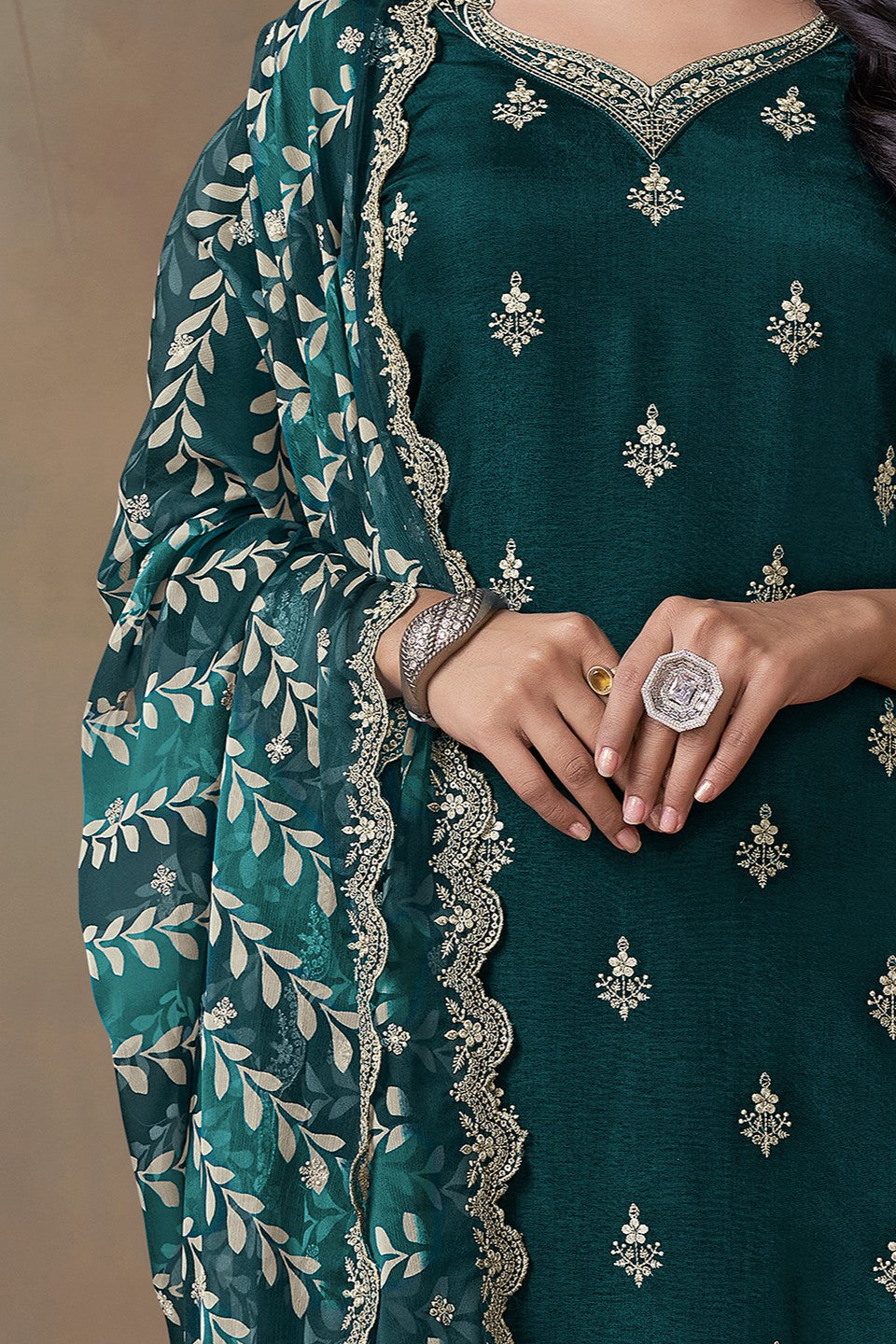 Green Readymade Silk Suit-SS310_3_SareeButa.com