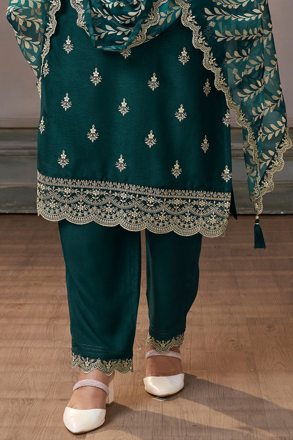 Green Readymade Silk Suit-SS310_4_SareeButa.com