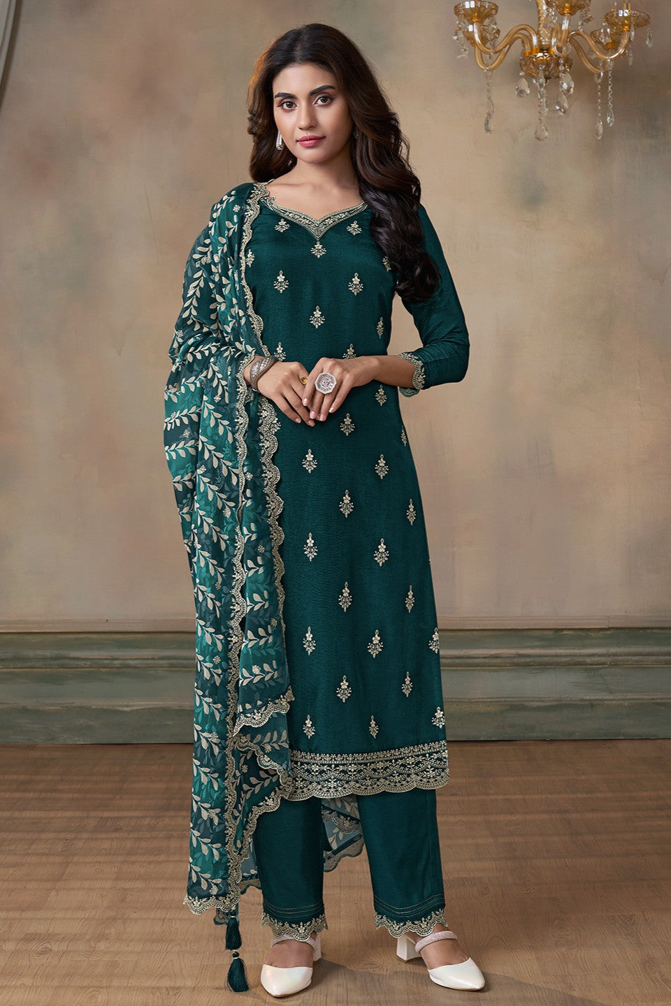 Green Readymade Silk Suit-SS310_6_SareeButa.com