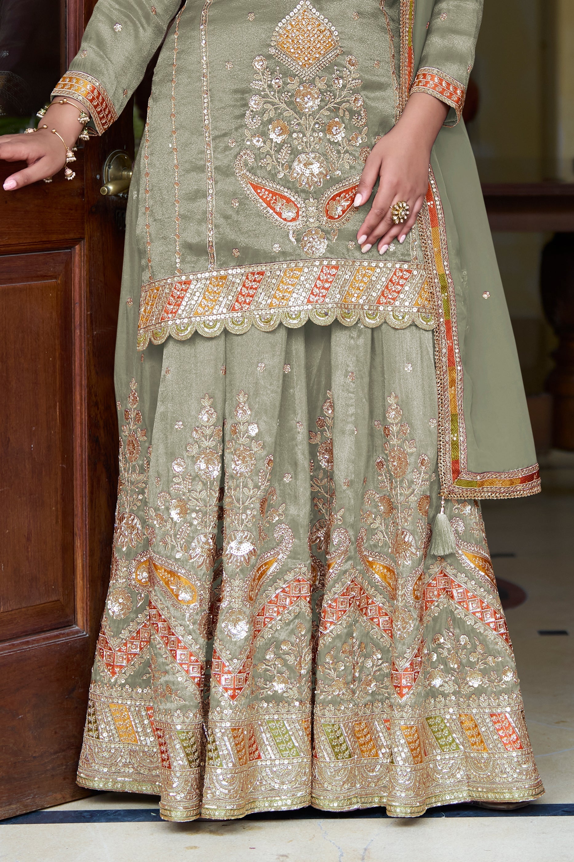 Green Readymade Simar Silk Palazzo Suit-SAR11058_4_SareeButa.com