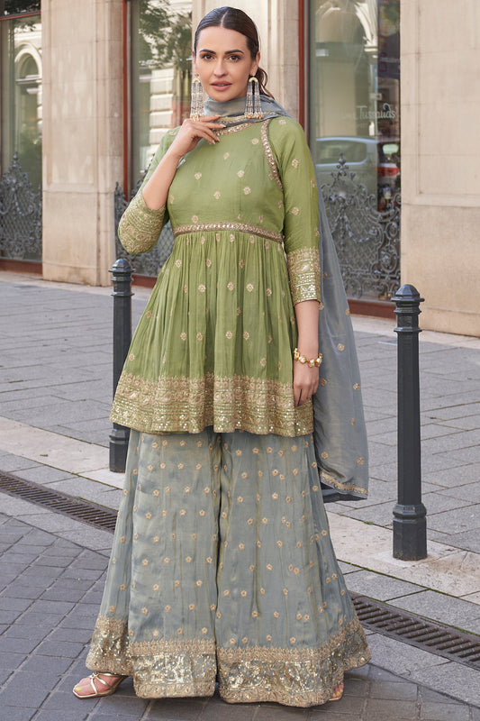 Green Readymade Simar Silk Sharara Suit-SS622_1_SareeButa.com