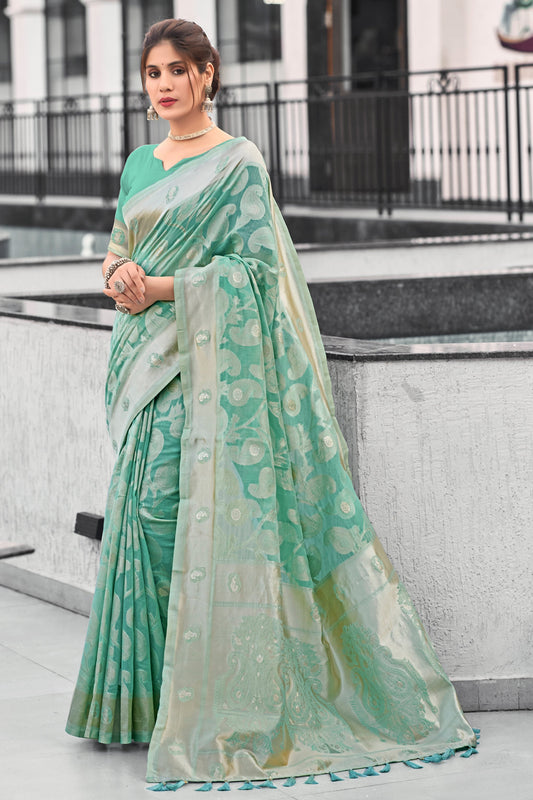 green-woven-cotton-saree-zb132459_1_SareeButa.com
