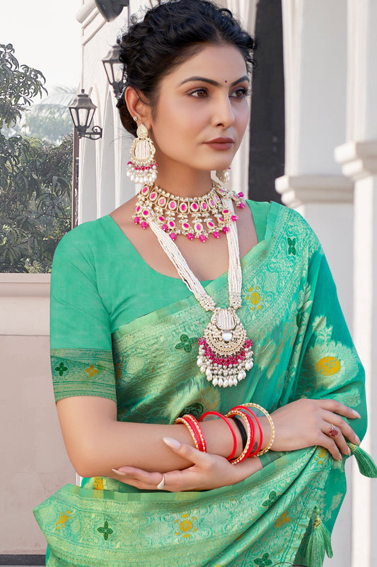 green-woven-cotton-saree-zb132463_2_SareeButa.com