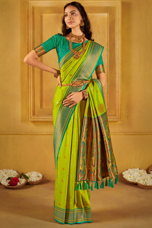 Green Silk Paithani Saree-ZB132142_1