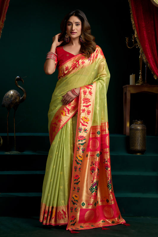 Green Tissue Paithani Saree-SAR12699_1_SareeButa.com