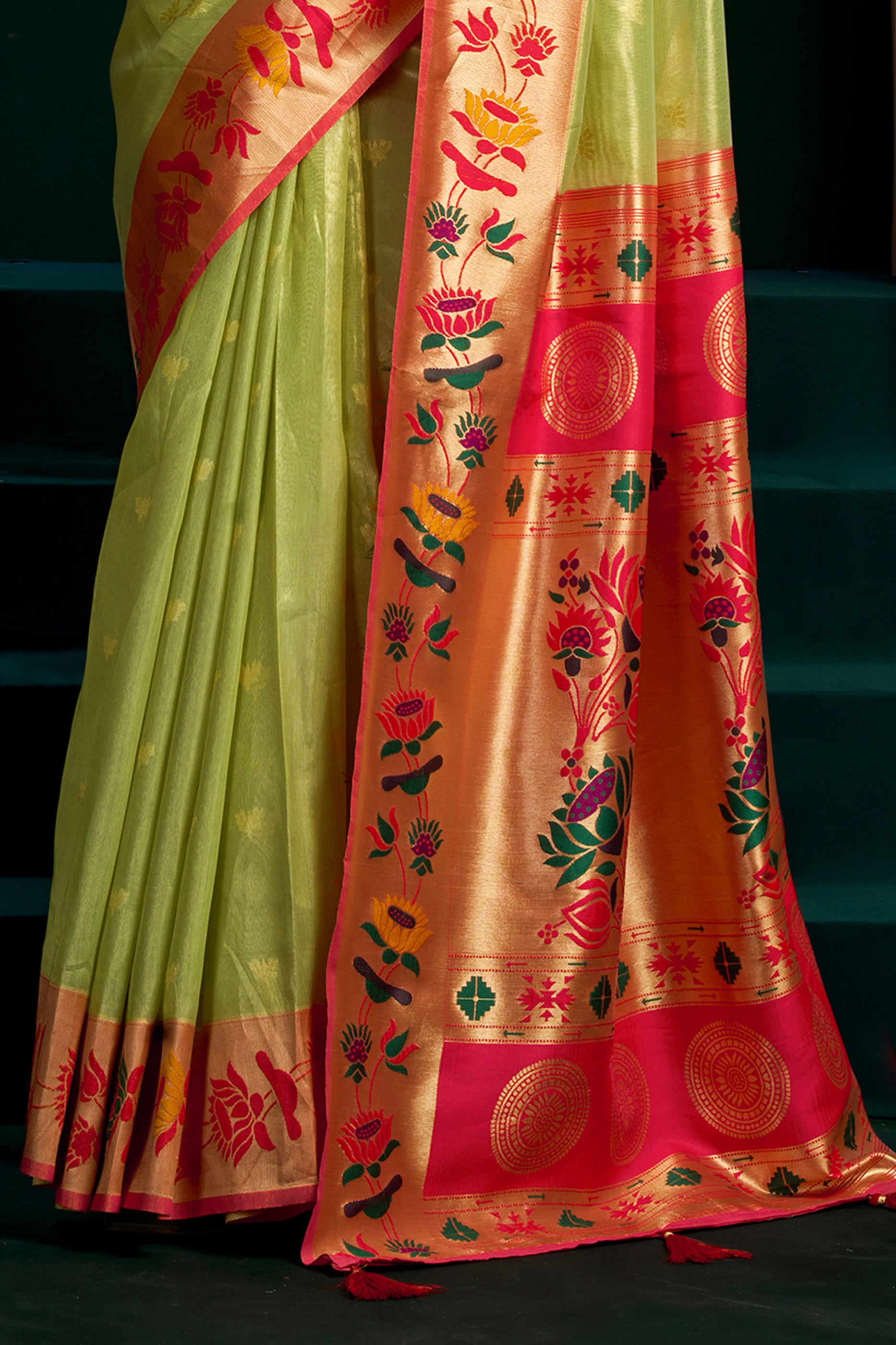 Green Tissue Paithani Saree-SAR12699_4_SareeButa.com