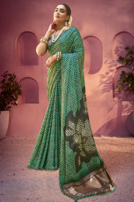 Green Traditional Print Gajji Silk Saree-SAR10894_1_SareeButa.com