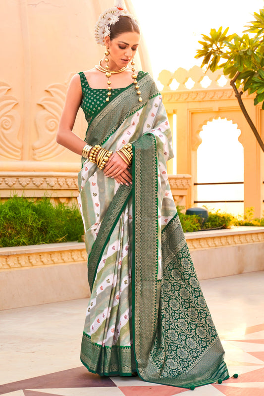 Green Viscose Silk Saree-ZB132024_1