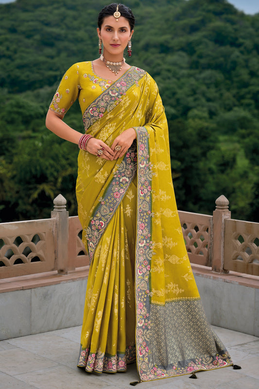 Green Woven Banarasi Saree-ZB133330_1_SareeButa.com