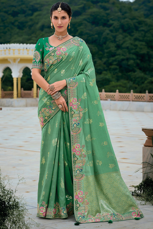 Green Woven Banarasi Saree-ZB133335_1_SareeButa.com