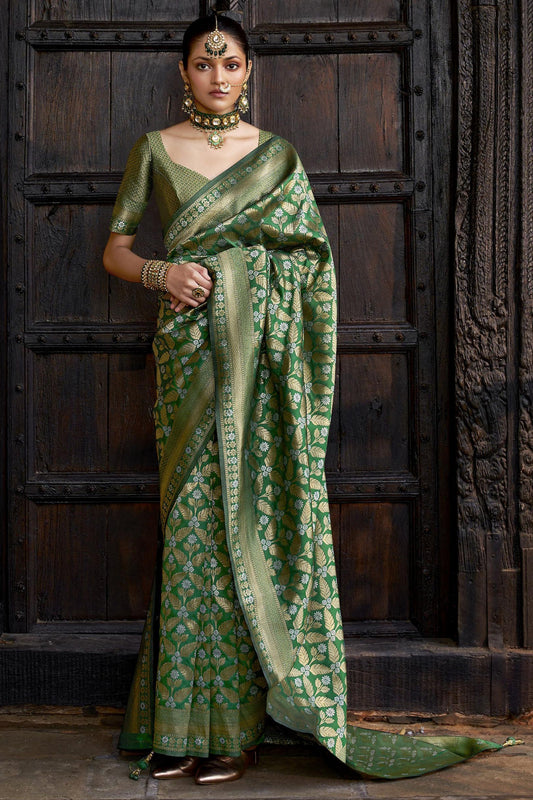 Green Woven Banarasi Saree-ZB133389_1_SareeButa.com