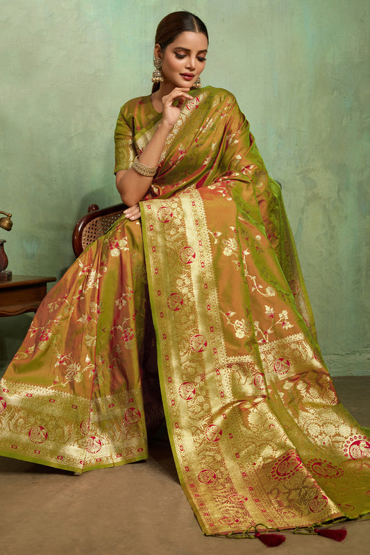 Green Woven Banarasi Silk Saree-SAR11799_1_SareeButa.com