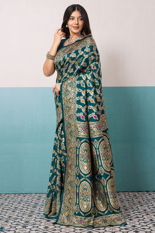 Green Woven Banarasi Silk Saree-SAR12563_1_SareeButa.com