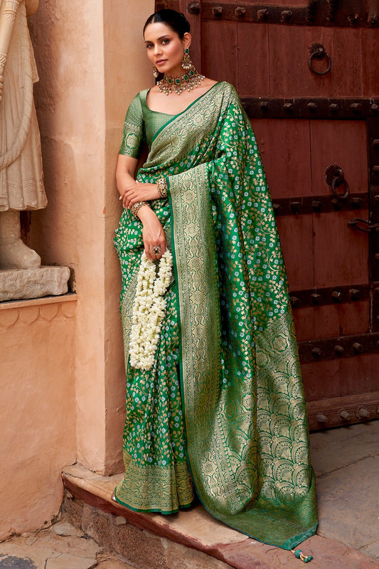 Green Woven Banarasi Silk Saree-ZB133365_1_SareeButa.com