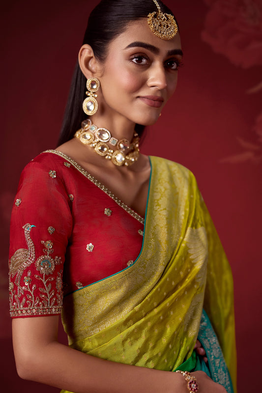 Green Woven Dola Crepe Silk Saree-SAR13414_2_SareeButa.com