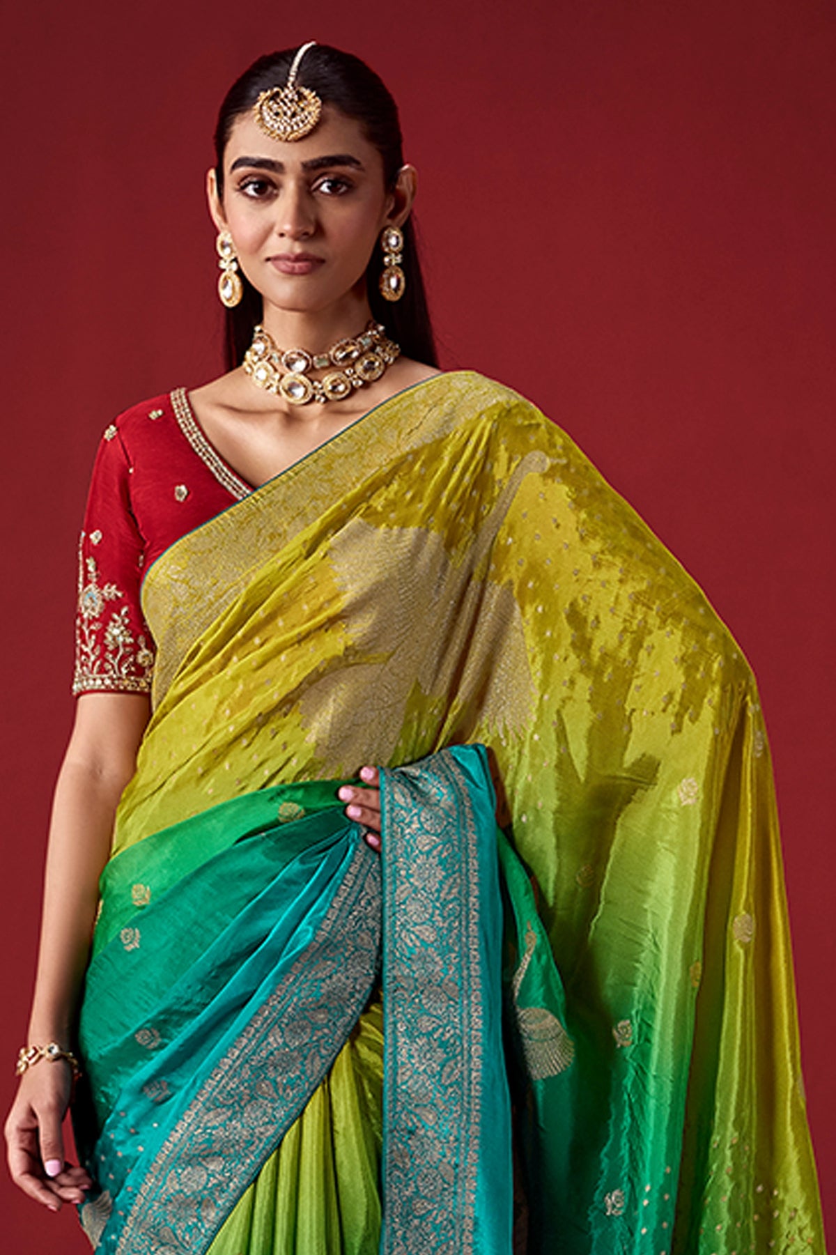 Green Woven Dola Crepe Silk Saree-SAR13414_5_SareeButa.com