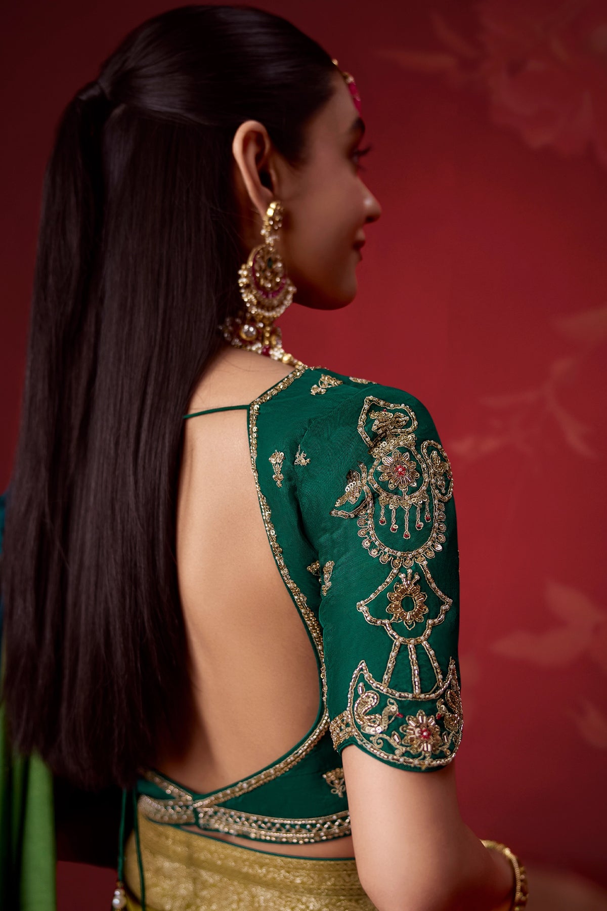 Green Woven Dola Crepe Silk Saree-SAR13419_3_SareeButa.com