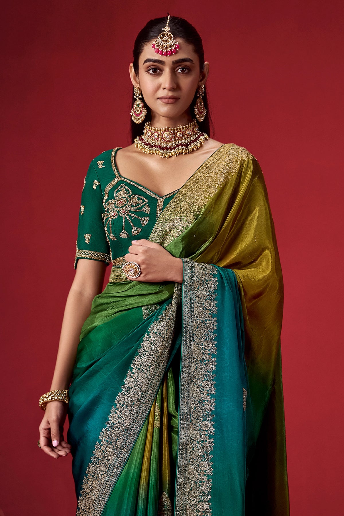 Green Woven Dola Crepe Silk Saree-SAR13419_5_SareeButa.com