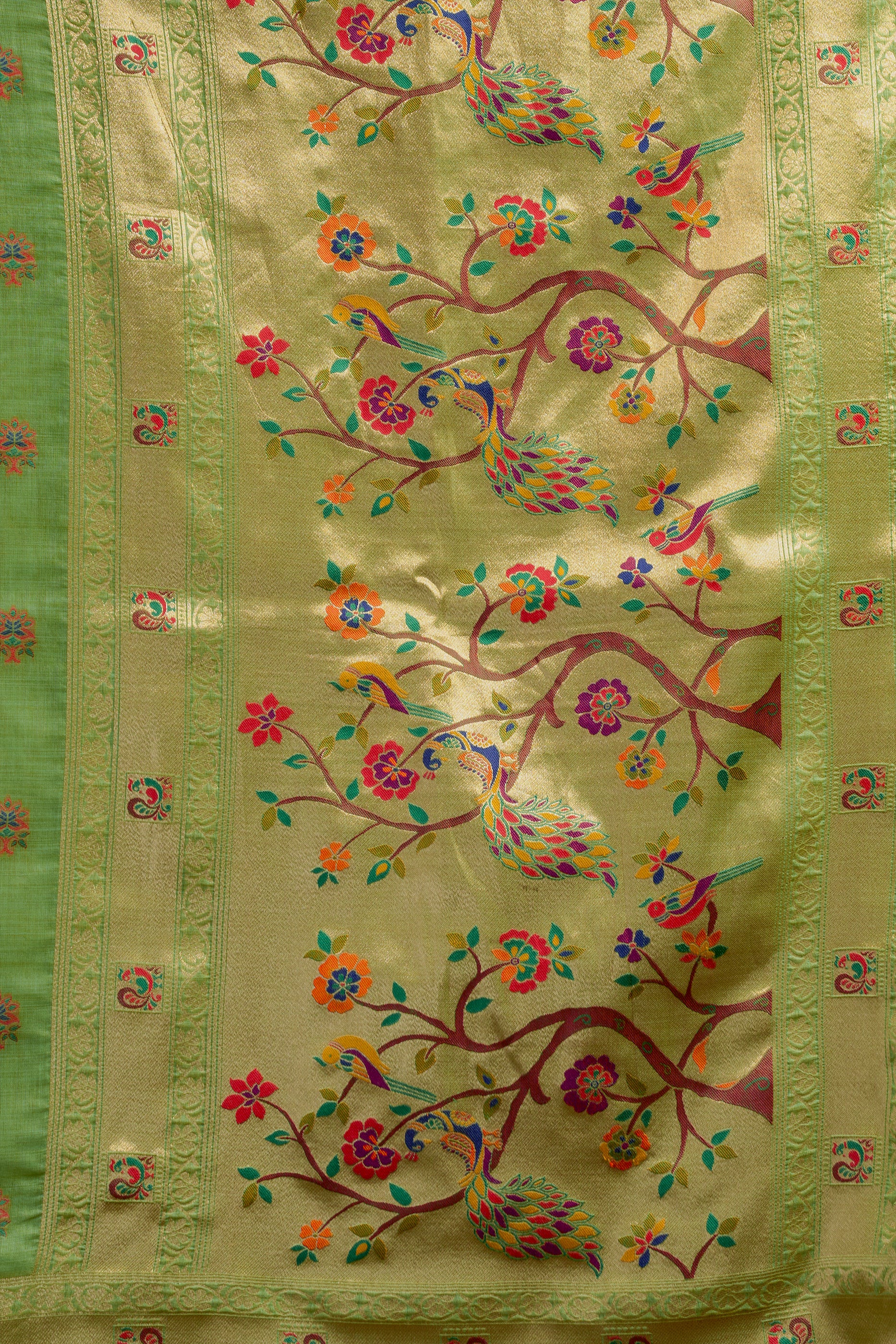 Green Woven Kota Silk Paithani Saree-SAR12744_3_SareeButa.com