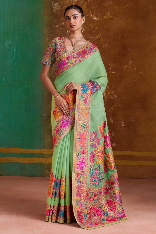 Green Woven Modal Cotton Saree-SAR11894_1_SareeButa.com
