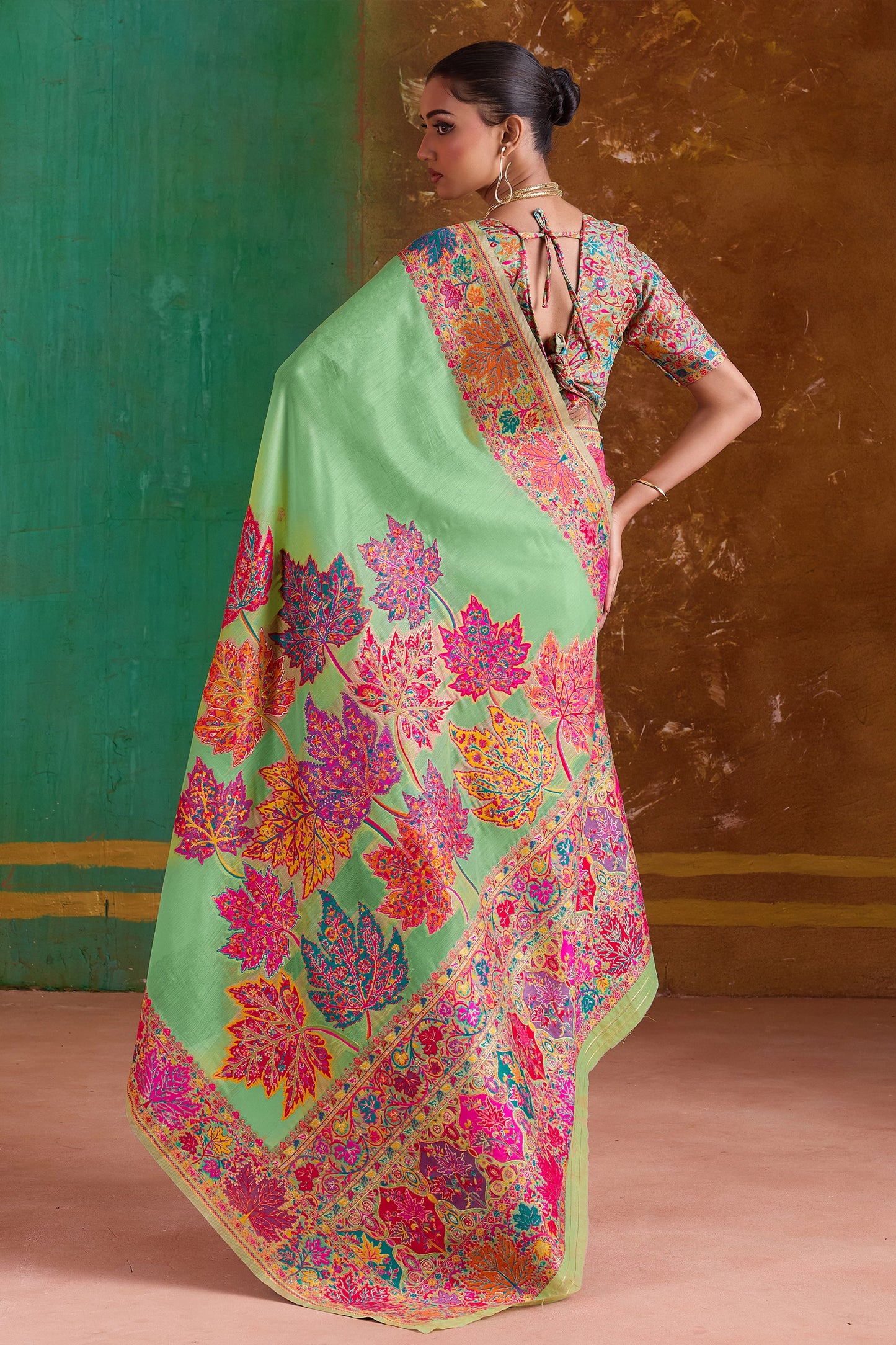 Green Woven Modal Cotton Saree-SAR11894_3_SareeButa.com