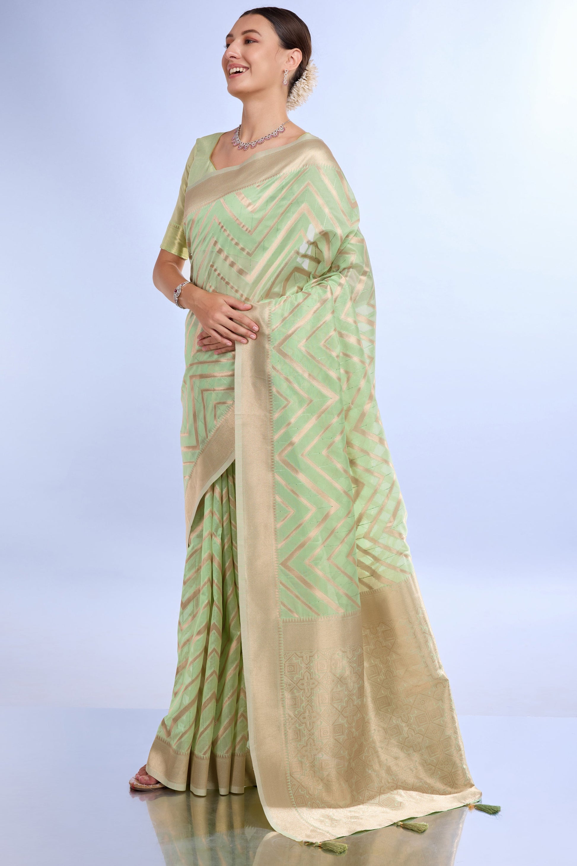 green-woven-organza-saree-zb132172_3_SareeButa.com