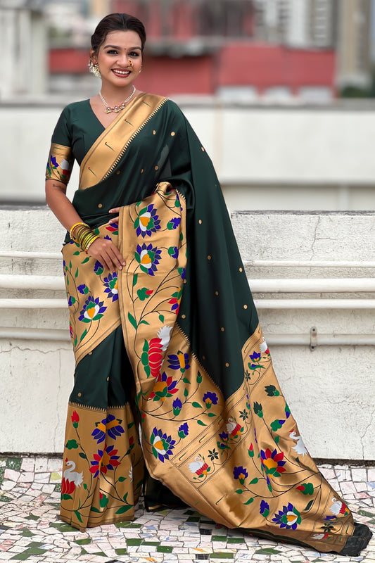 Green Woven Paithani Saree-ZB134855_1_SareeButa.com