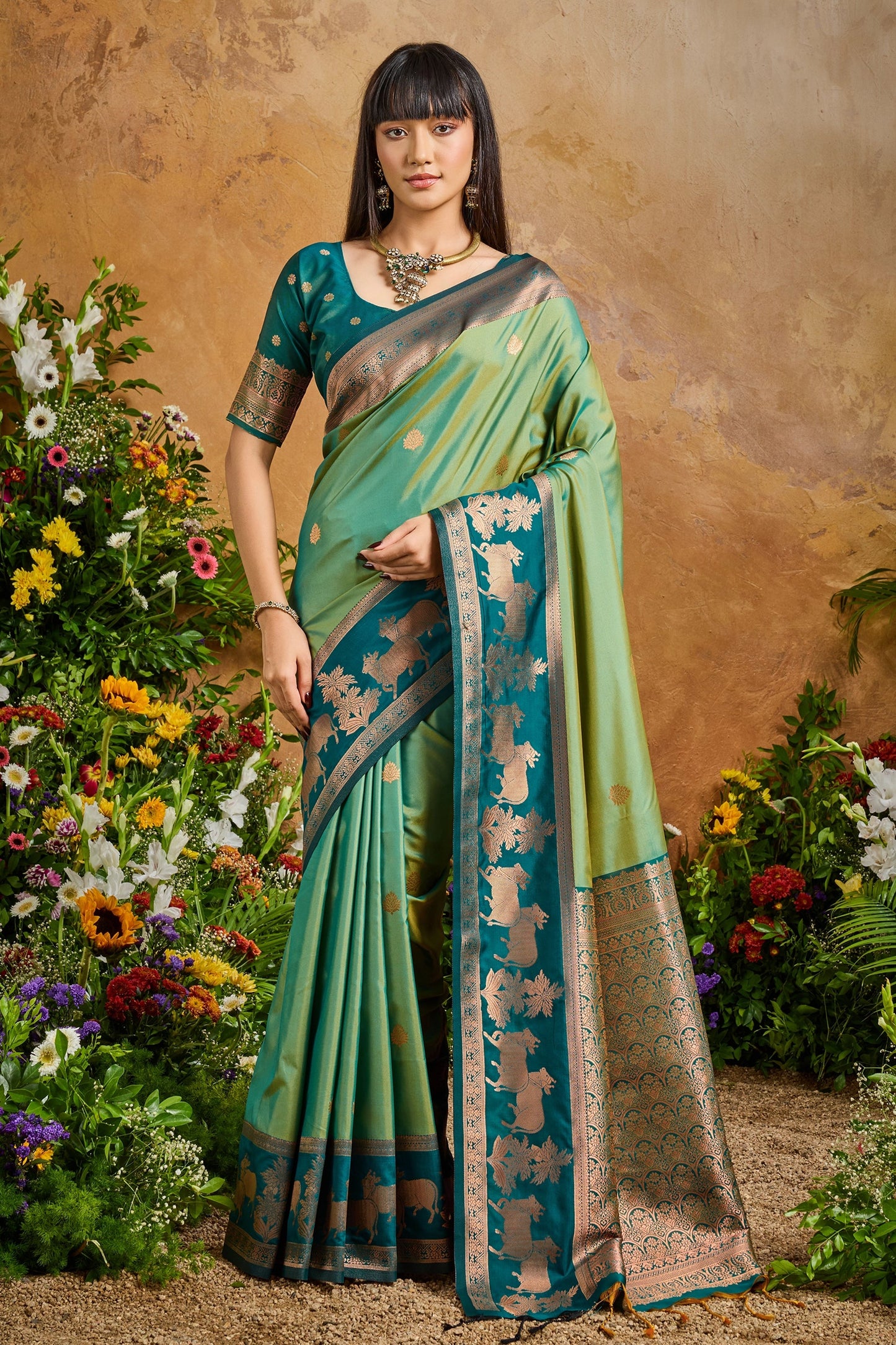 Green Woven Silk Saree-SAR11210_1_SareeButa.com