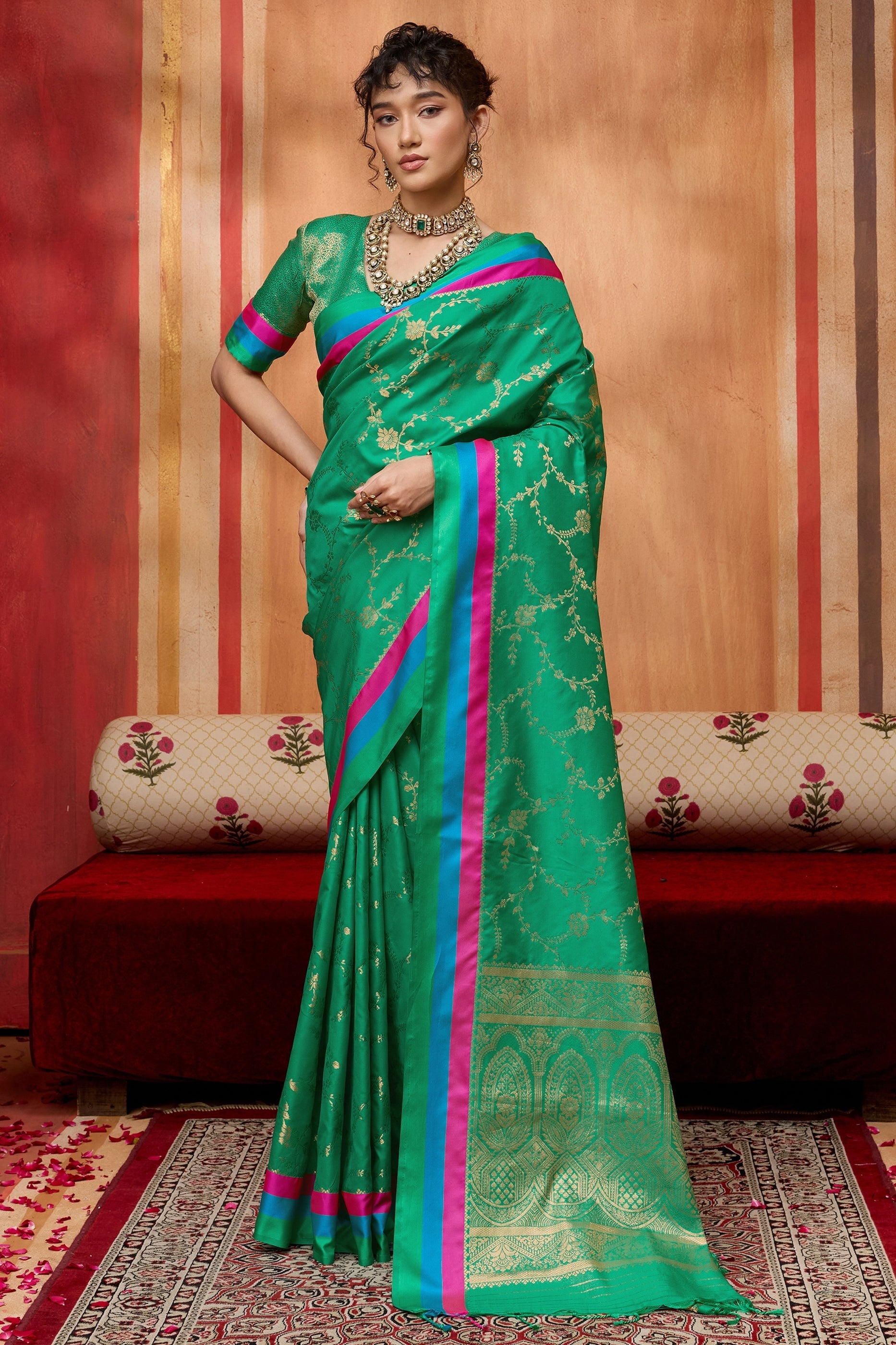 Green Woven Silk Saree-SAR11232_1_SareeButa.com