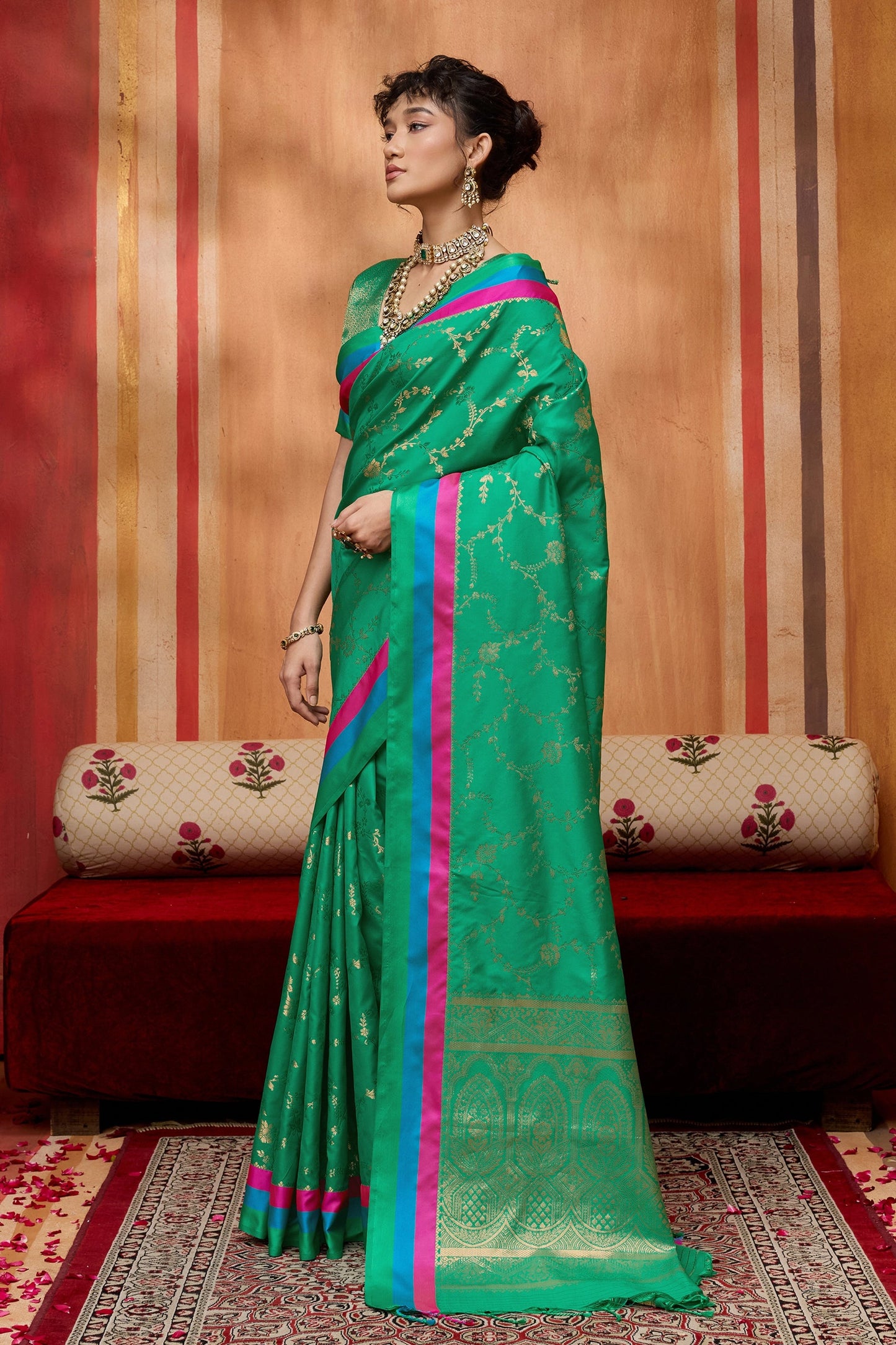 Green Woven Silk Saree-SAR11232_2_SareeButa.com
