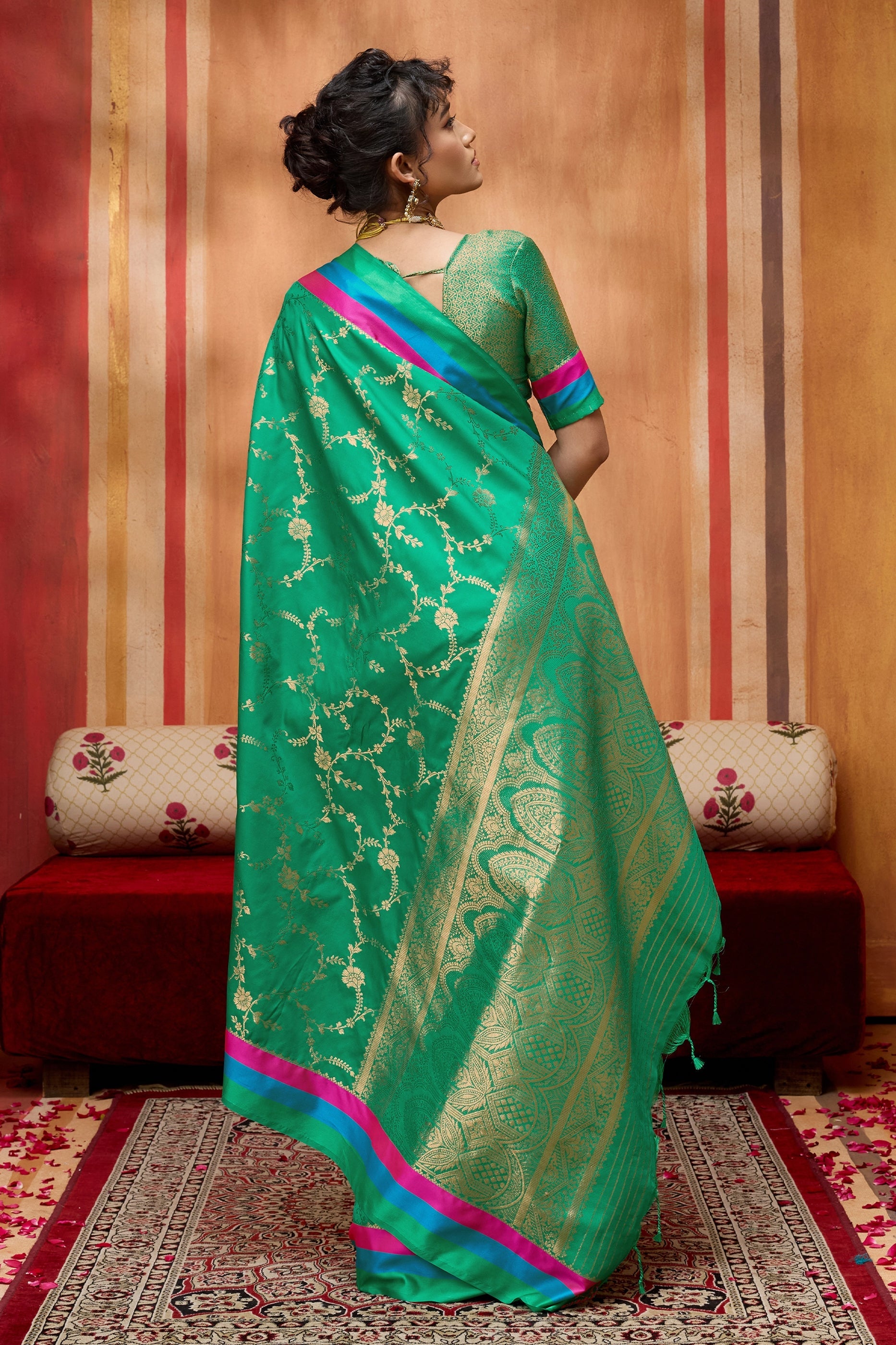 Green Woven Silk Saree-SAR11232_4_SareeButa.com