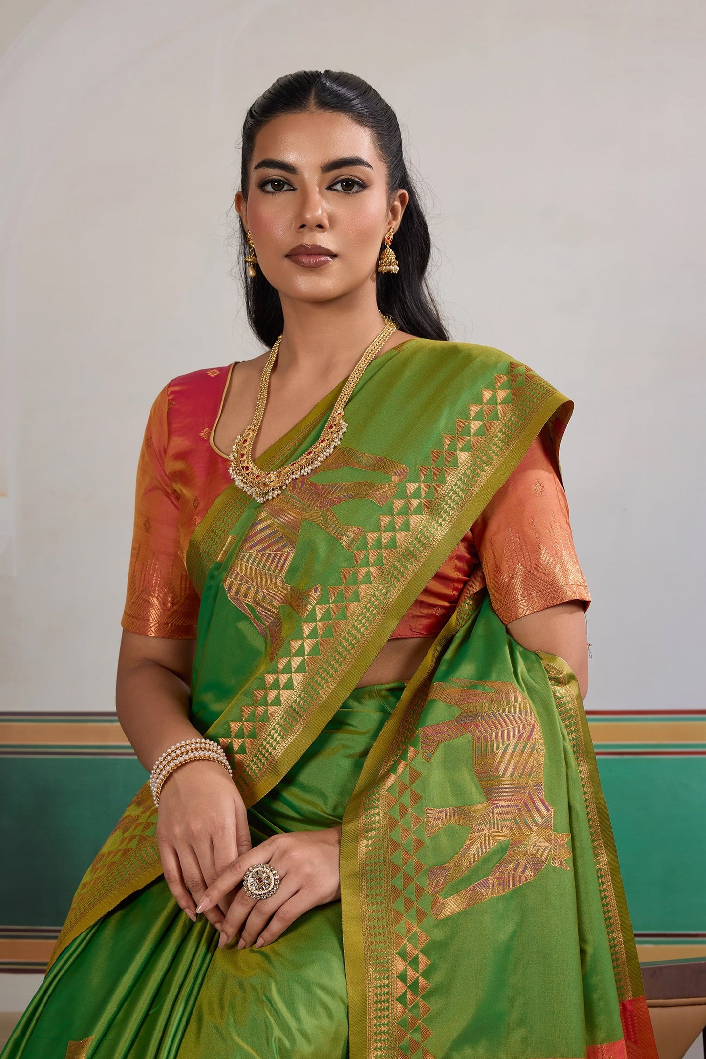 Green Woven Silk Saree-SAR11467_2_SareeButa.com