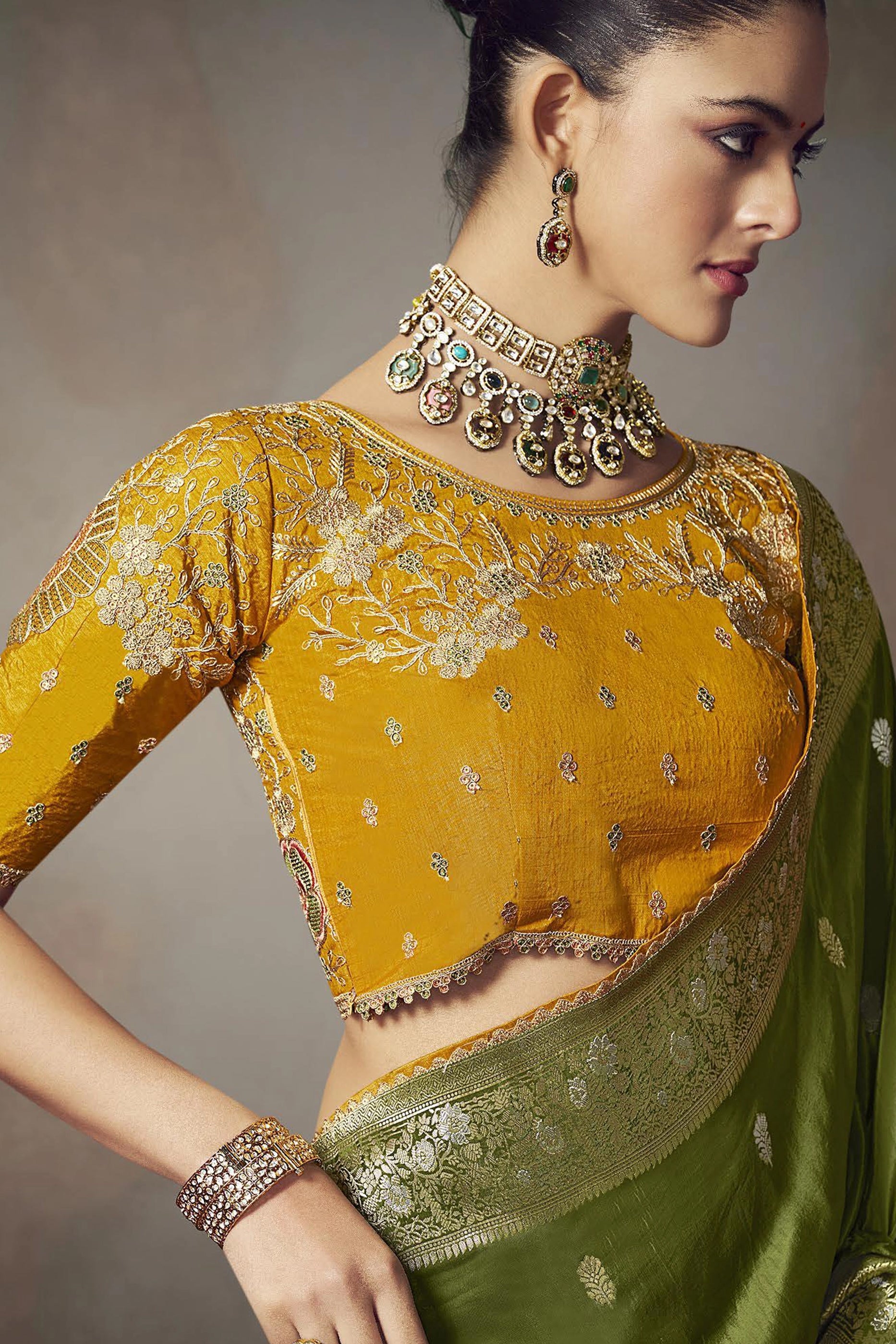 Green Woven Silk Saree-SAR11596_2_SareeButa.com