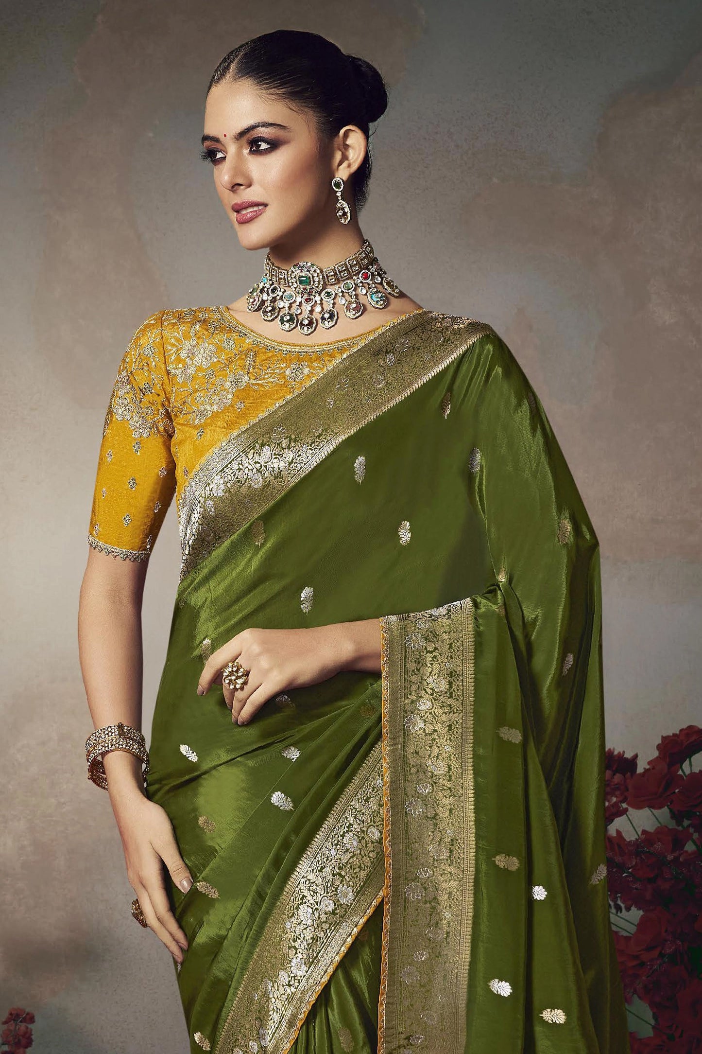 Green Woven Silk Saree-SAR11596_4_SareeButa.com