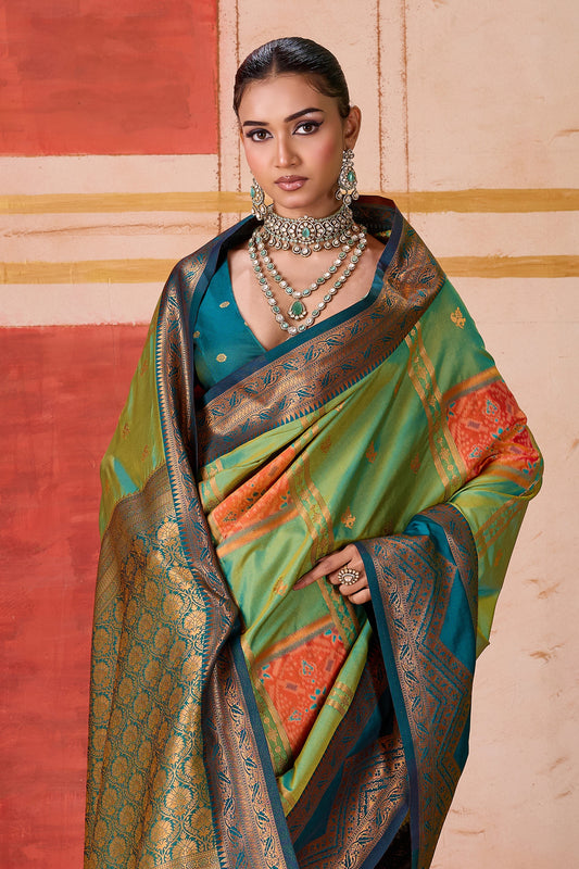 Green Woven Silk Saree-SAR11959_2_SareeButa.com