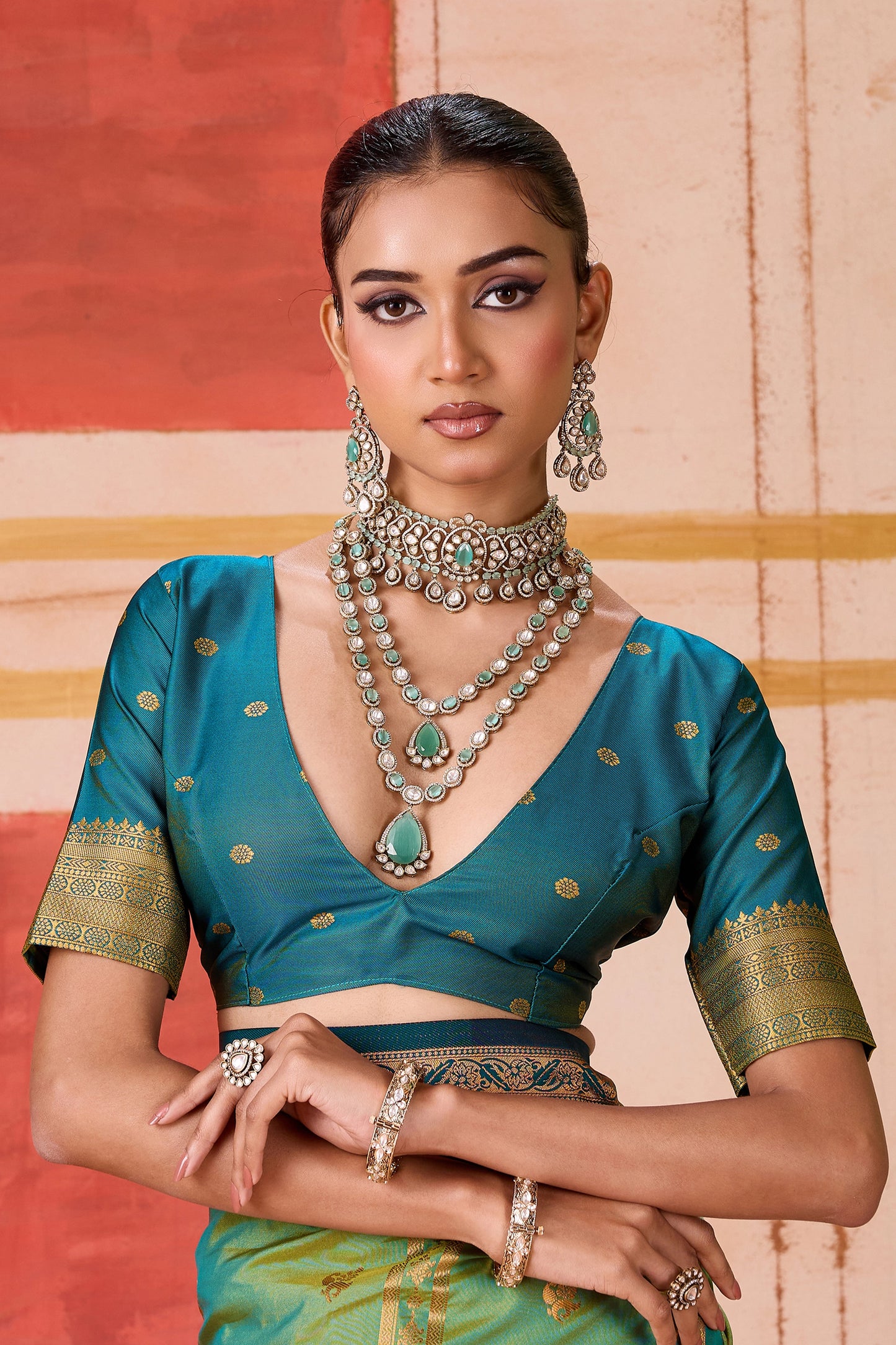 Green Woven Silk Saree-SAR11959_4_SareeButa.com