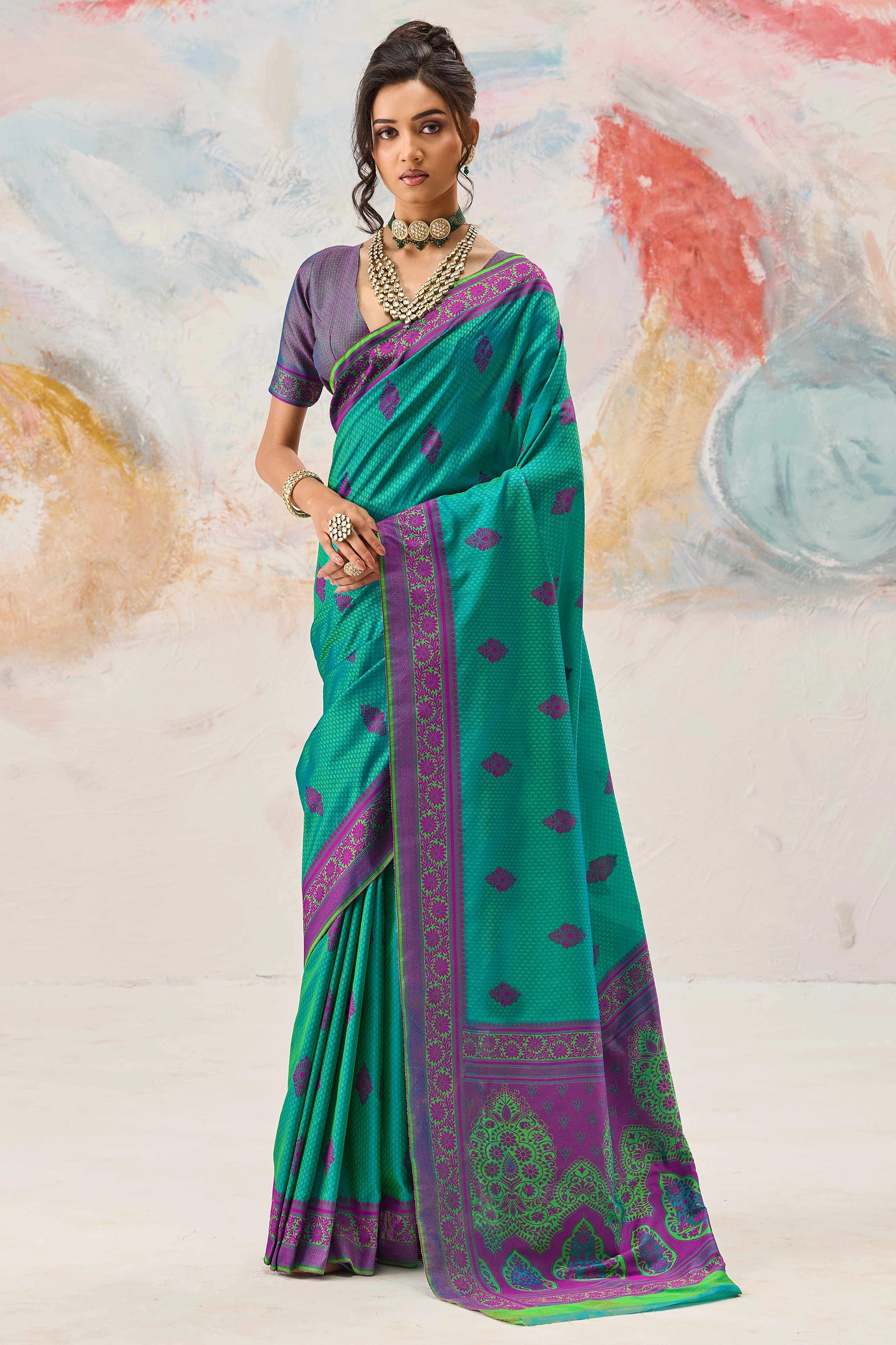 Green Woven Silk Saree-SAR12313_1_SareeButa.com