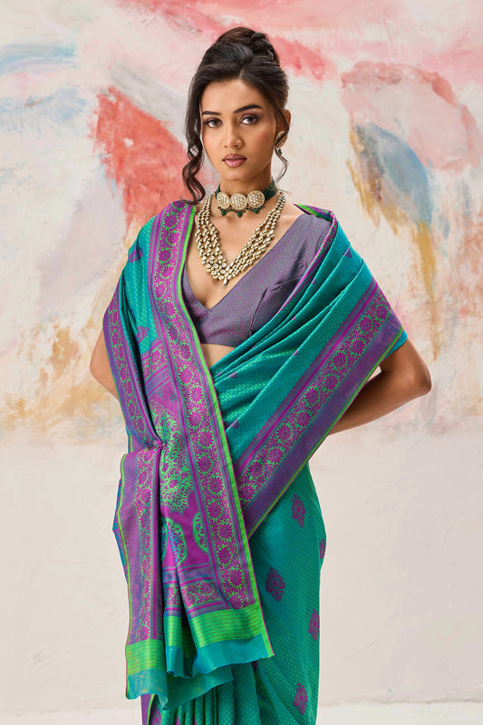 Green Woven Silk Saree-SAR12313_2_SareeButa.com