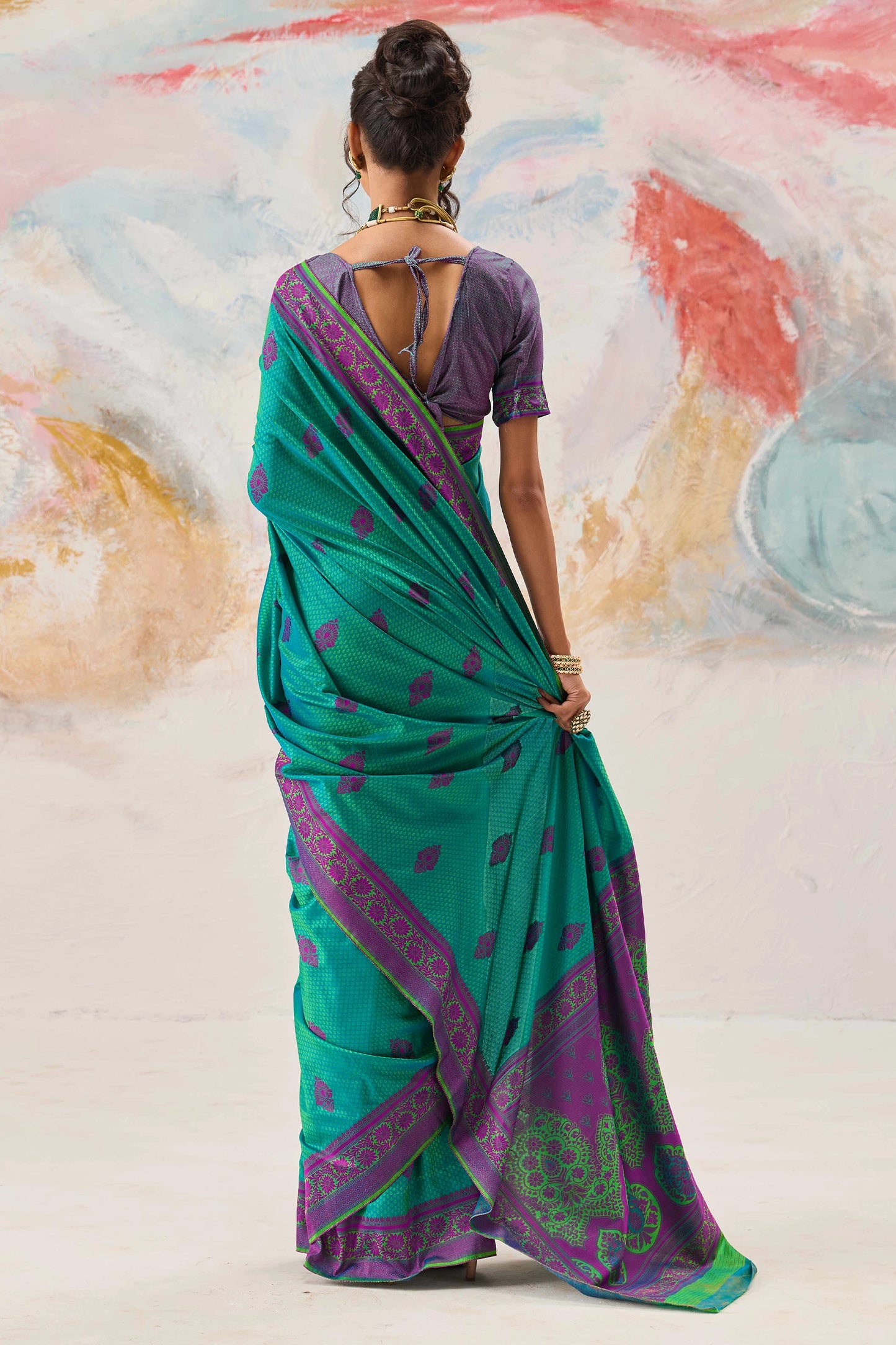 Green Woven Silk Saree-SAR12313_4_SareeButa.com