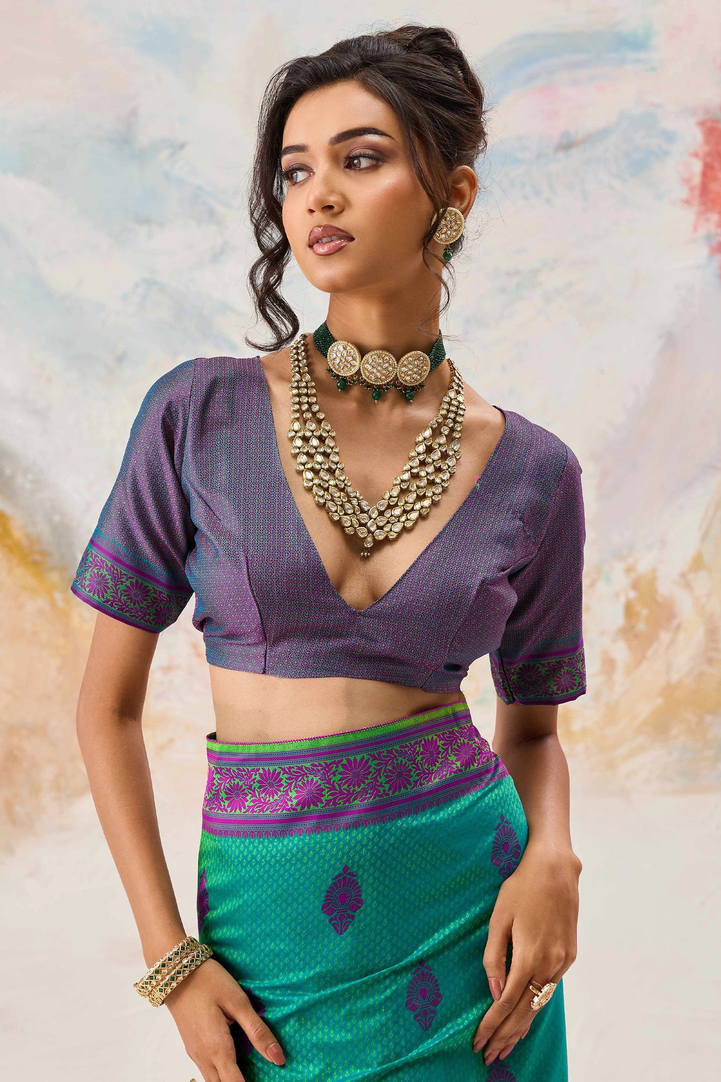 Green Woven Silk Saree-SAR12313_5_SareeButa.com
