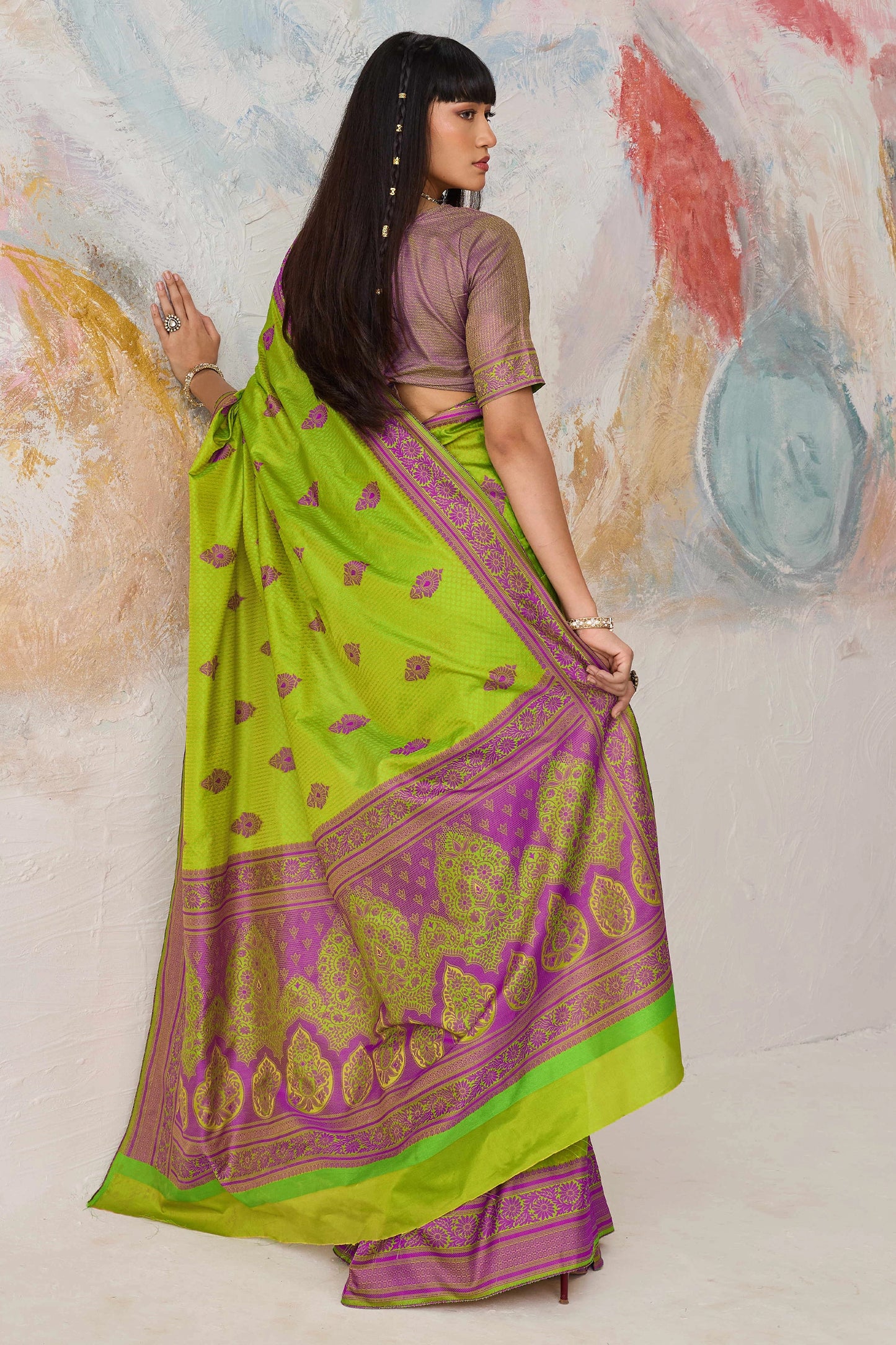 Green Woven Silk Saree-SAR12316_5_SareeButa.com