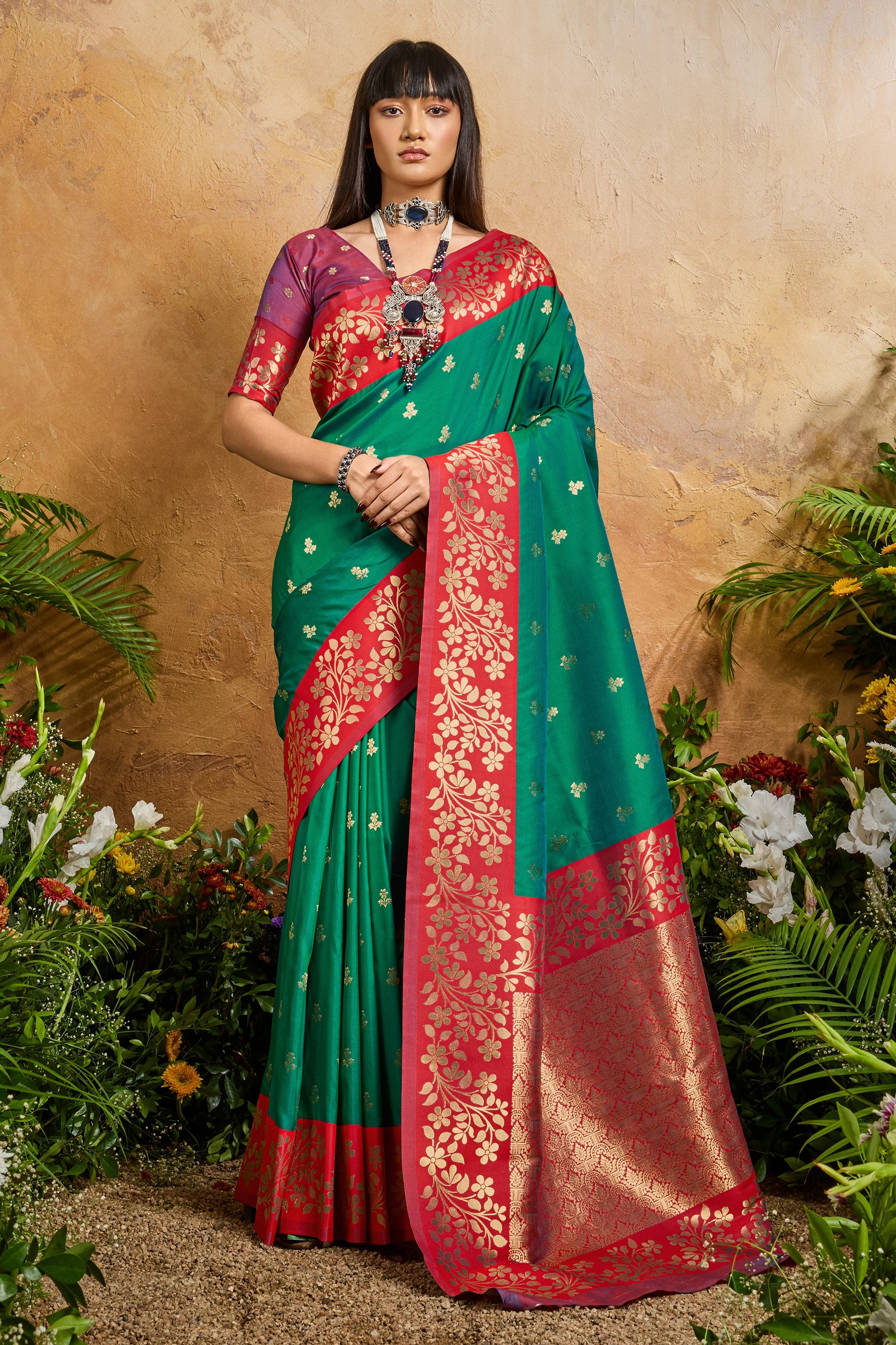 Green Woven Silk Saree-SAR12322_1_SareeButa.com