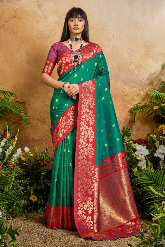 Green Woven Silk Saree-SAR12322_1_SareeButa.com