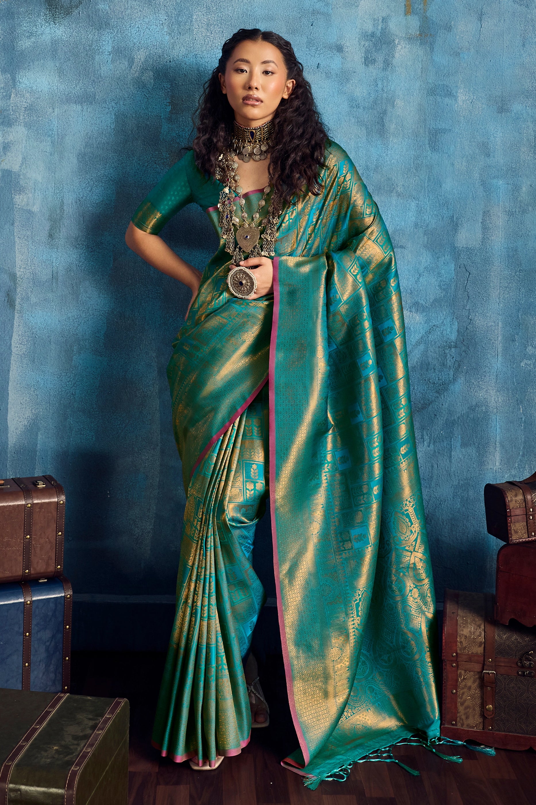 Green Woven Silk Saree-SAR12379_1_SareeButa.com